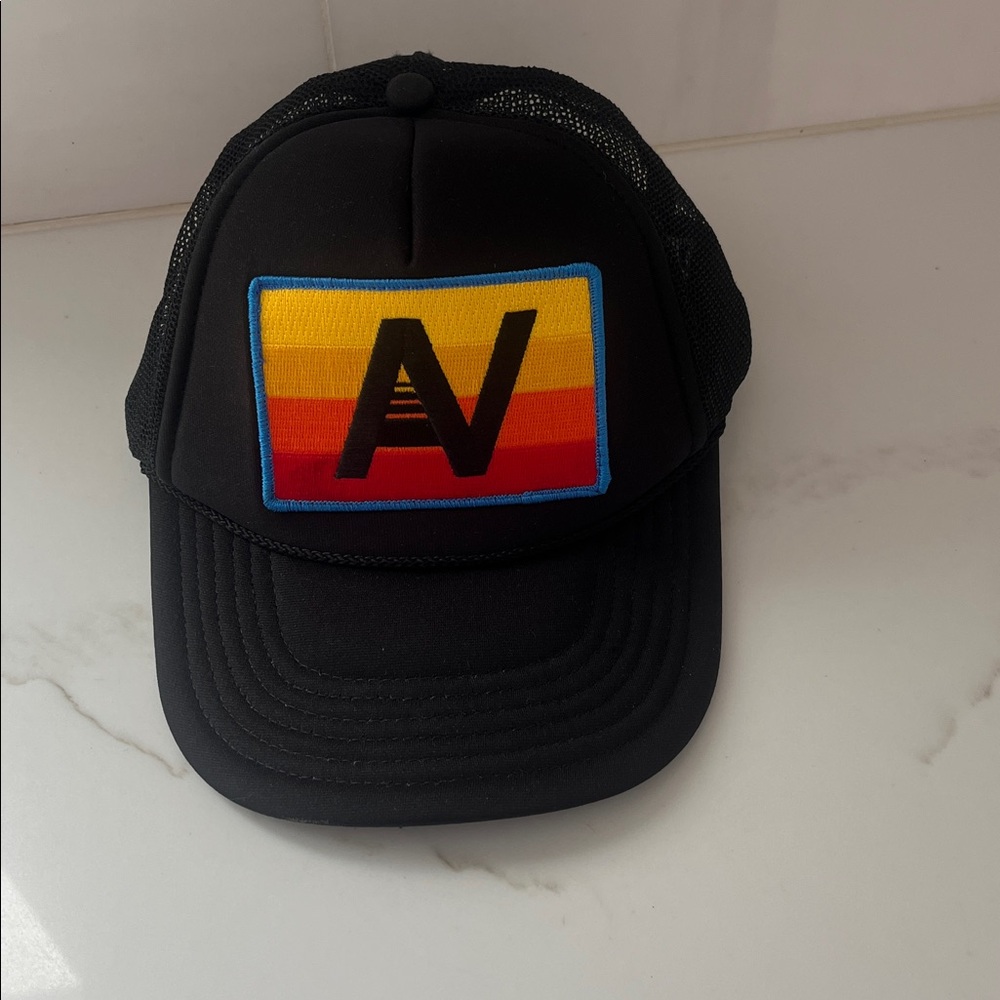 Aviator Nation Black Trucker Hat with Sunset Patch - Picture 11 of 11